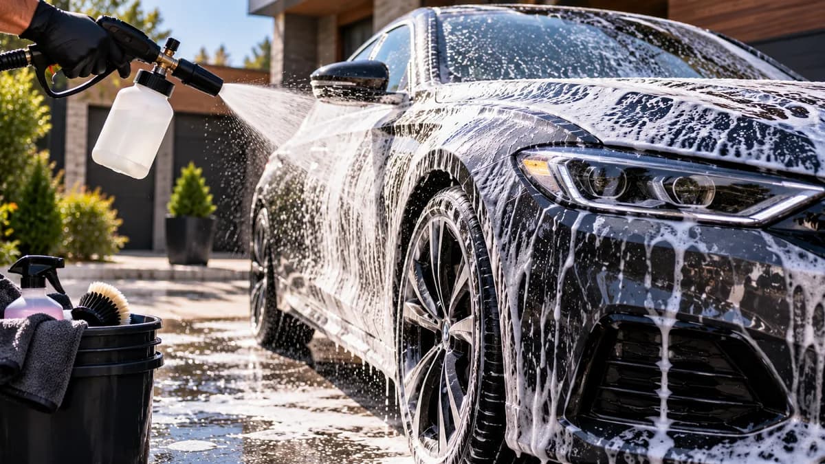Carrosserie de voiture après lavage extérieur par Ravivo Auto